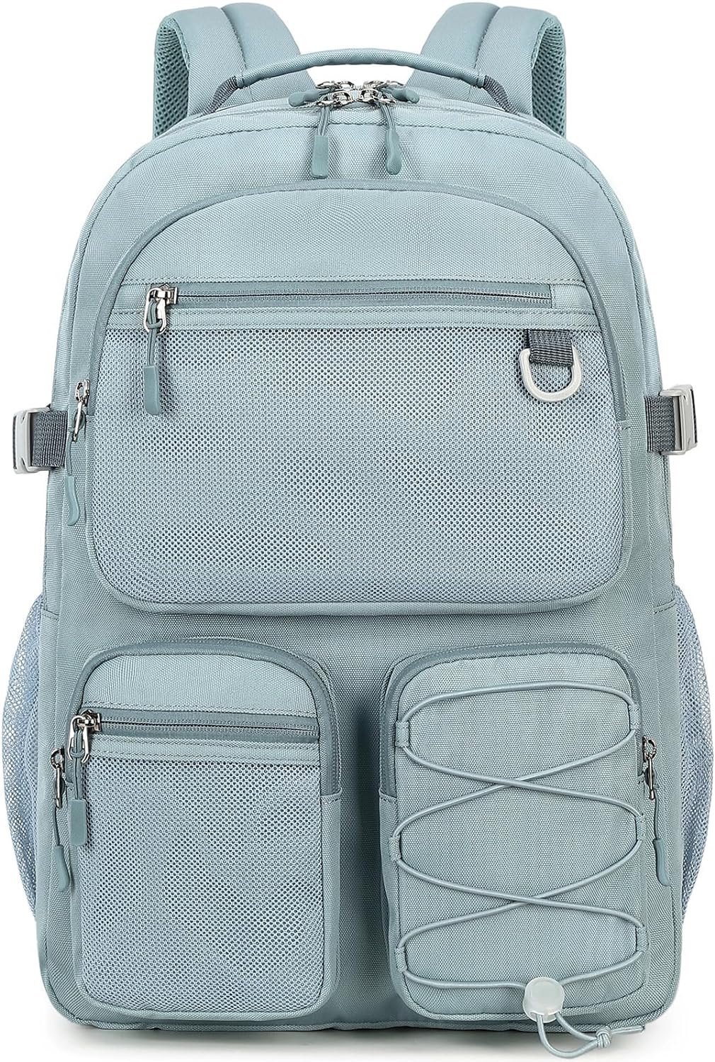 water resistant backpack with mulitiple pockets for school travel outdoor college 15 6 inch laptop daypack for men and women grey blue